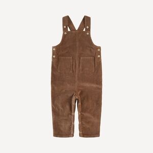 NWT 3T Kate Quinn Organics Patch Pocket Overalls Corduroy Shitake Shiitake Brown